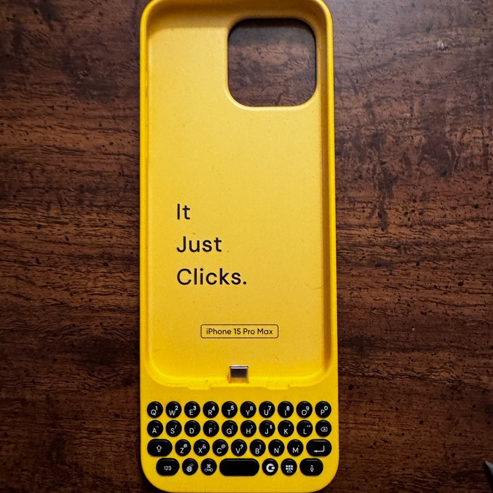 Vibrant Yellow Smartphone Case with Built-in Keyboard
